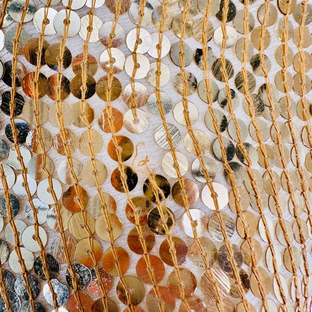 Vintage Gold Rina Z Sequin Top Medium - Picture 7 of 9